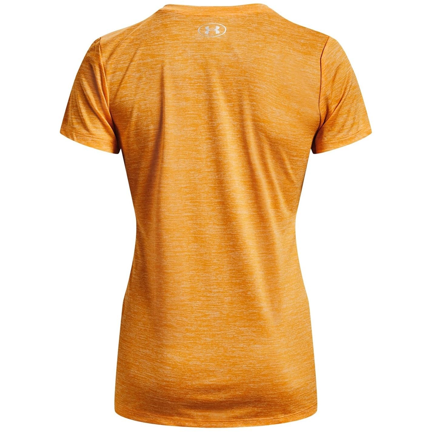 Under Armour Womens Tech V-Neck Twist Short-Sleeve T-Shirt, (782) Rise/White/Metallic Silver, X-Small