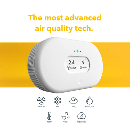 Airthings 2960 View Plus - Battery Powered Radon & Air Quality Monitor (PM, CO2, VOC, Humidity, Temp, Pressure)