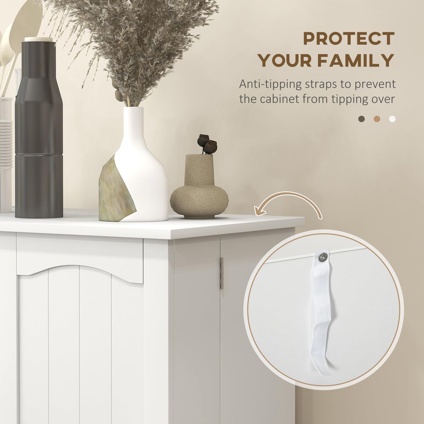 HOMCOM 41" Kitchen Pantry Storage Cabinet, Freestanding Kitchen Cabinet with 12 Door Shelves, Double Doors, 5-Tier Shelving and Adjustable Shelves, White