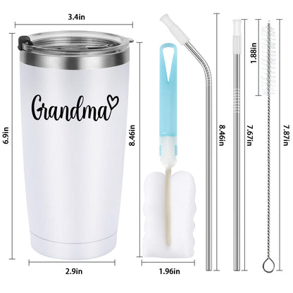 Lifecapido Grandpa and Grandma Travel Tumbler Set, Insulated Stainless Steel Tumbler with Lids, Funny Grandparents Christmas Gifts for Grandpa Grandma from Grandchildren Grandkids(20oz, Black&White)