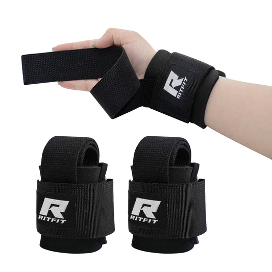 RitFit Wrist Wraps, Wrist Straps for Weightlifting, Wrist Support for Working Out, Bodybuilding, MMA, Powerlifting, Strength Training, Men & Women, Black
