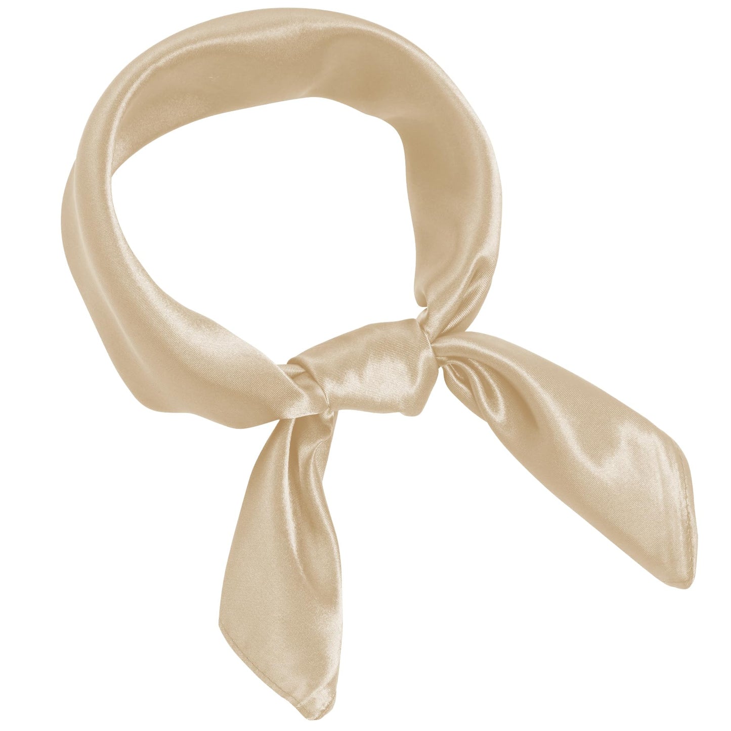 Pistha Chiffon Scarf Square Ribbon Neck Scarf Satin Scarf Handkerchief for Halloween Retro Women Girls Costume Accessory (Champagne, 23.6 * 23.6 inch)
