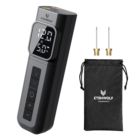 ETENWOLF P200 Electric Ball Pump 2000mAh Sports Air Pump with Digital Pressure Gauge for Basketball Soccer Volleyball (Black)