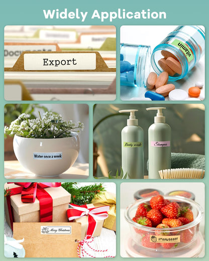 NDYIN Label Maker Machine with Tape, N12 Portable Bluetooth Label Printer, Wireless Mini Label Makers Thermal Sticker with Multiple Templates for Home, Kitchen, School, Office Organization, Green