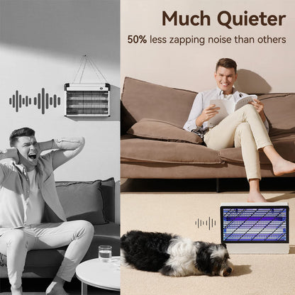 GeckoMan Quiet Hybrid Spectrum 20W Indoor Bug Zapper Indoor Fruit Fly Traps for Indoors Mosquito Zapper Electric Fly Zapper for Home Moth Light Gnat Insect Killer with 2 Replacement Bulbs