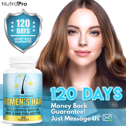 Hair Growth Vitamins With Saw Palmetto for Women-DHT Blocker,Hair Growth Supplement for Thicker And Perfect Hair.Hair Growth Pills for Thinning Hair.Get Healthy,Glow,Longer,Thick Hair.With Biotin.