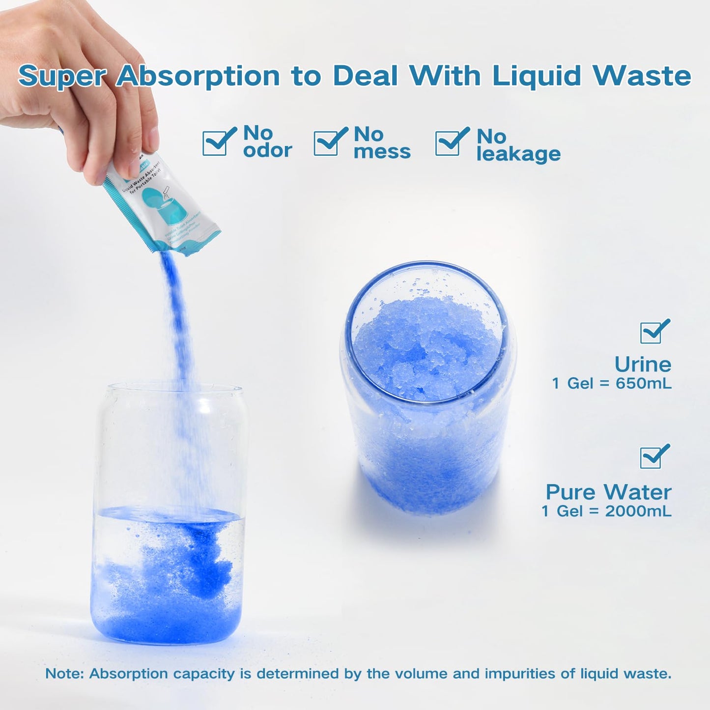 oceanengine Portable Toilet Absorbent Gel, Portable Toilet Powder Poo Urine Powder for Camping Outdoor Hiking