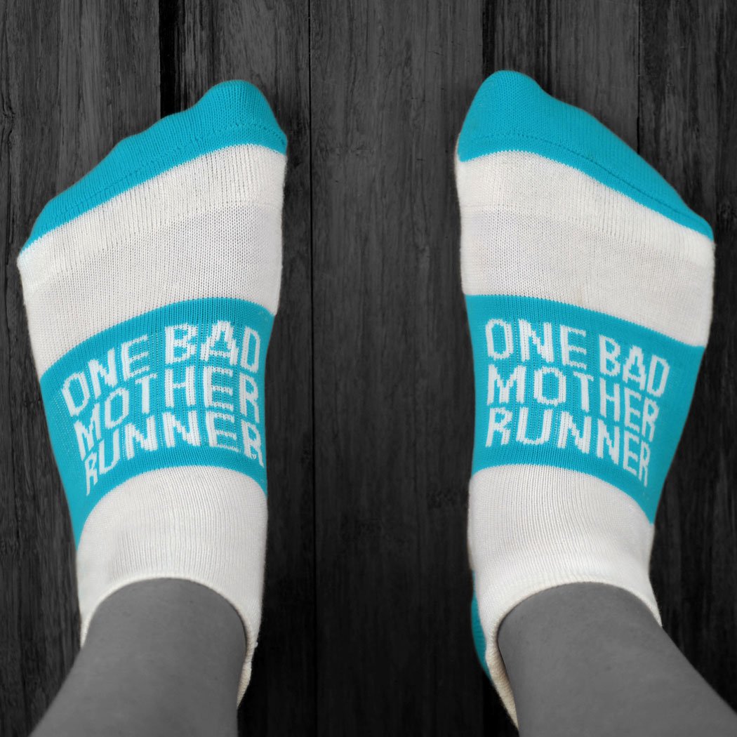 Gone For a Run Inspirational Ankle Socks for Women - Affirmation - Fun Running Socks - Runners Gifts & Motivation - Mother Runner (Teal)