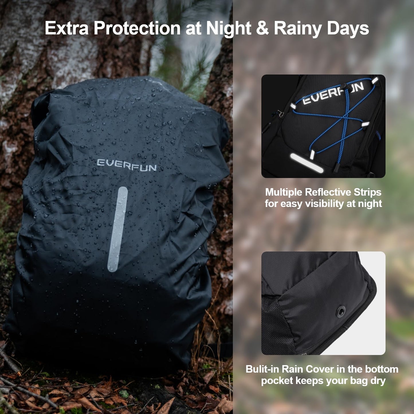 EVERFUN Hydration Backpack 18L Hiking Water Backpack with Water Bladder 2L, Women Men Hydration Pack Insulated Daypack Lightweight Hydropack with Rain Cover for Hiking, Cycling, Running, Festivals