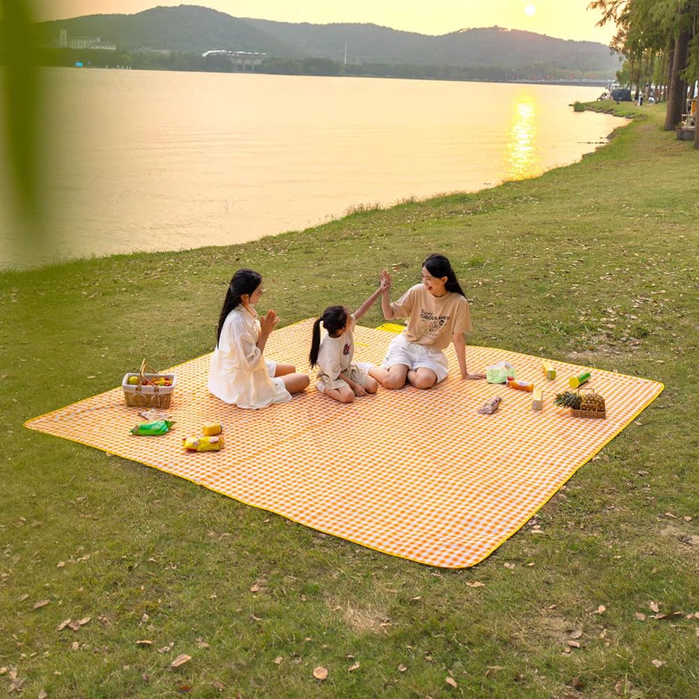 LRUUIDDE Extra Large 80"x 80" Beach Blanket, Outdoor Picnic Blankets, Waterproof Sandproof Portable Blankets, Foldable and Lightweight for Spring Summer Camping, Beach, Park