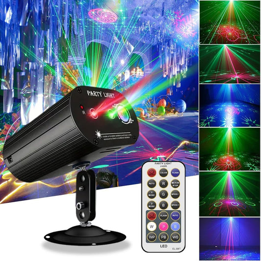 Party Lights Dj Disco Lights,Strobe Stage Light Sound Activated Laser Light Stage Projector with Remote Control for Gift Parties Decorations Christmas Halloween Club Karaoke KTV Bar
