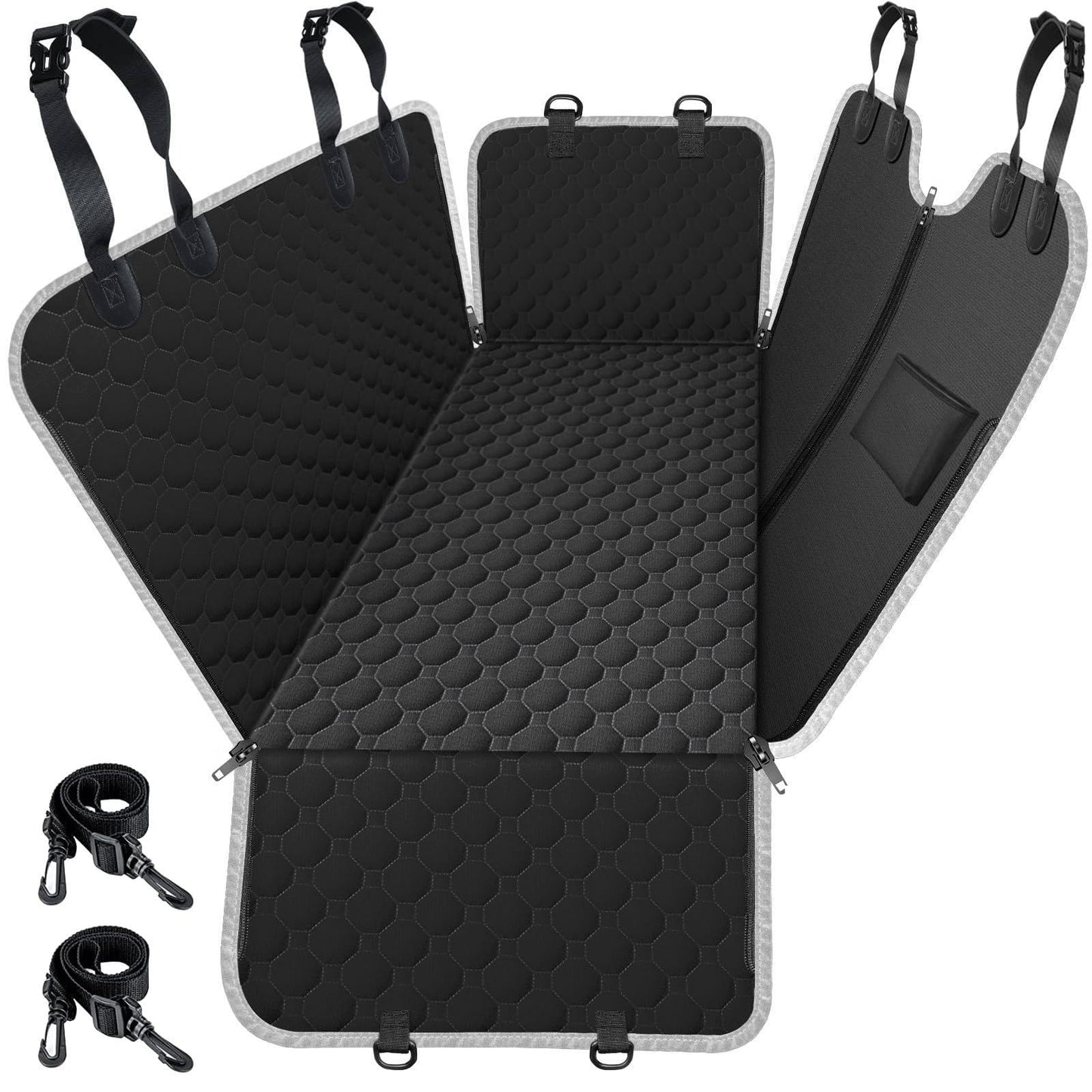 Mancro Dog Car Seat Cover for Back Seat, 2025 Upgraded 600D Heavy Duty Waterproof & Scratch-Resistant Dog Hammock for Car, Back Seat Pet Cover for Dogs with Sedan, Trucks and SUVs, Standard, Black