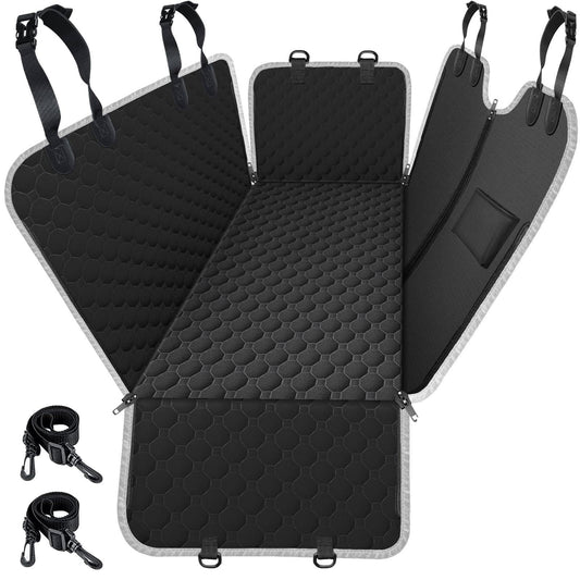 Mancro Dog Car Seat Cover for Back Seat, 2025 Upgraded 600D Heavy Duty Waterproof & Scratch-Resistant Dog Hammock for Car, Back Seat Pet Cover for Dogs with Sedan, Trucks and SUVs, Standard, Black