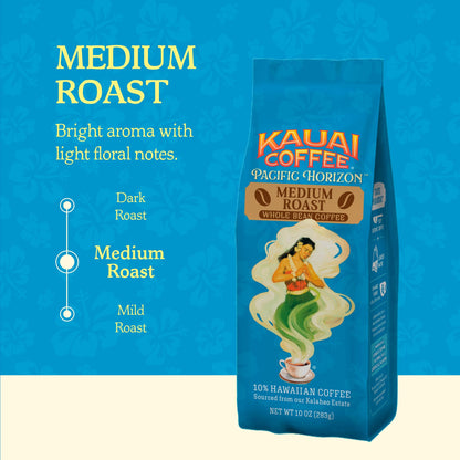 Kauai Coffee Koloa Estate Medium Roast - Whole Bean Coffee, 10 oz Package