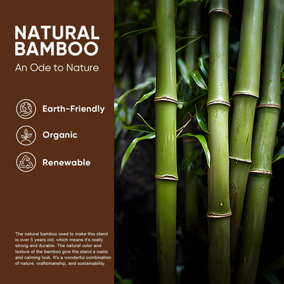 MUDEELA 14.5 Inch Tall Plant Stand for Indoor, Adjustable Width Bamboo Plant Stand for 8 9 10 11 12 Inches Pot, Single Tier Planter Holder Floor Stand, Mid Century Modern Style, Dark Brown, Without Pot