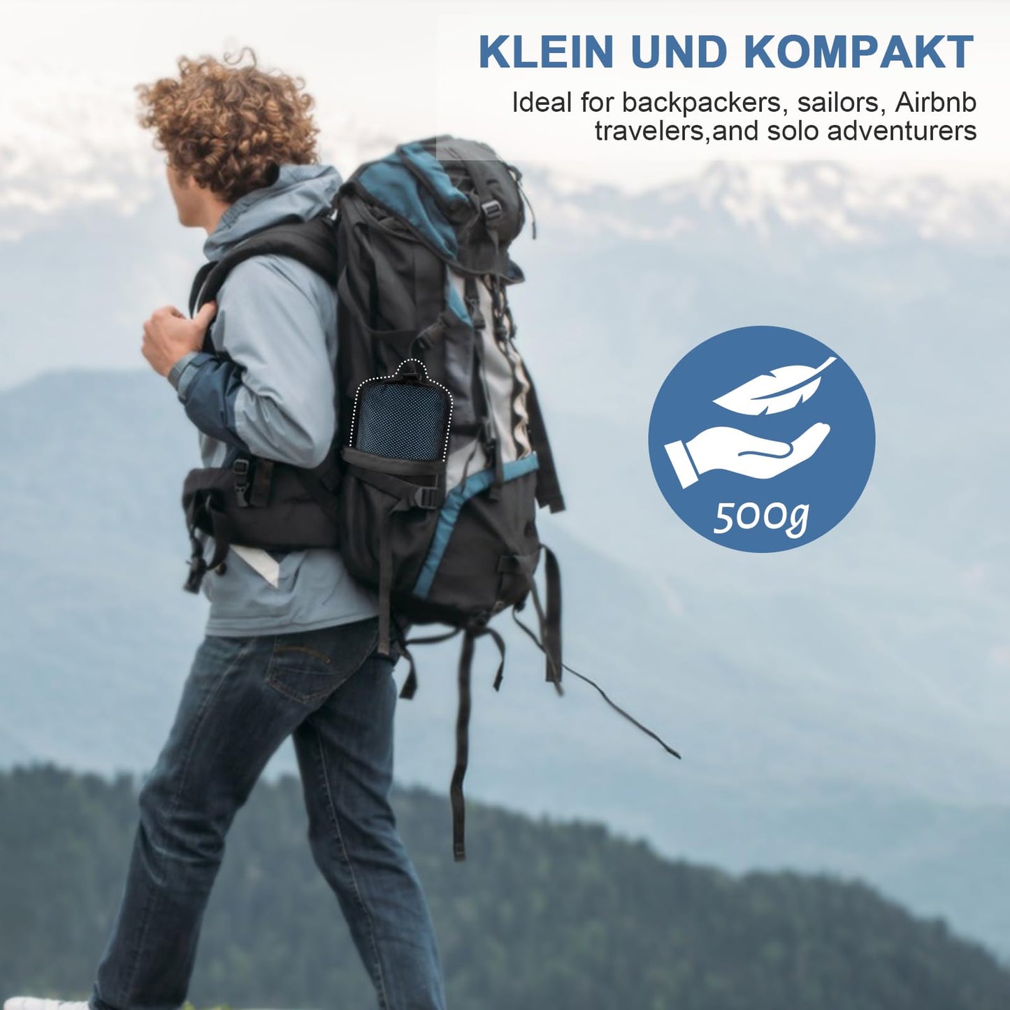 LSTRAGY Sleeping Bag Liner, Updated Adult Sleep Sack & Travel Sheets with Foot Zipper, Lightweight and Portable Camping Sleeping Bag Liners - Ideal for Backpacking, Hostels and Camping(Blue)