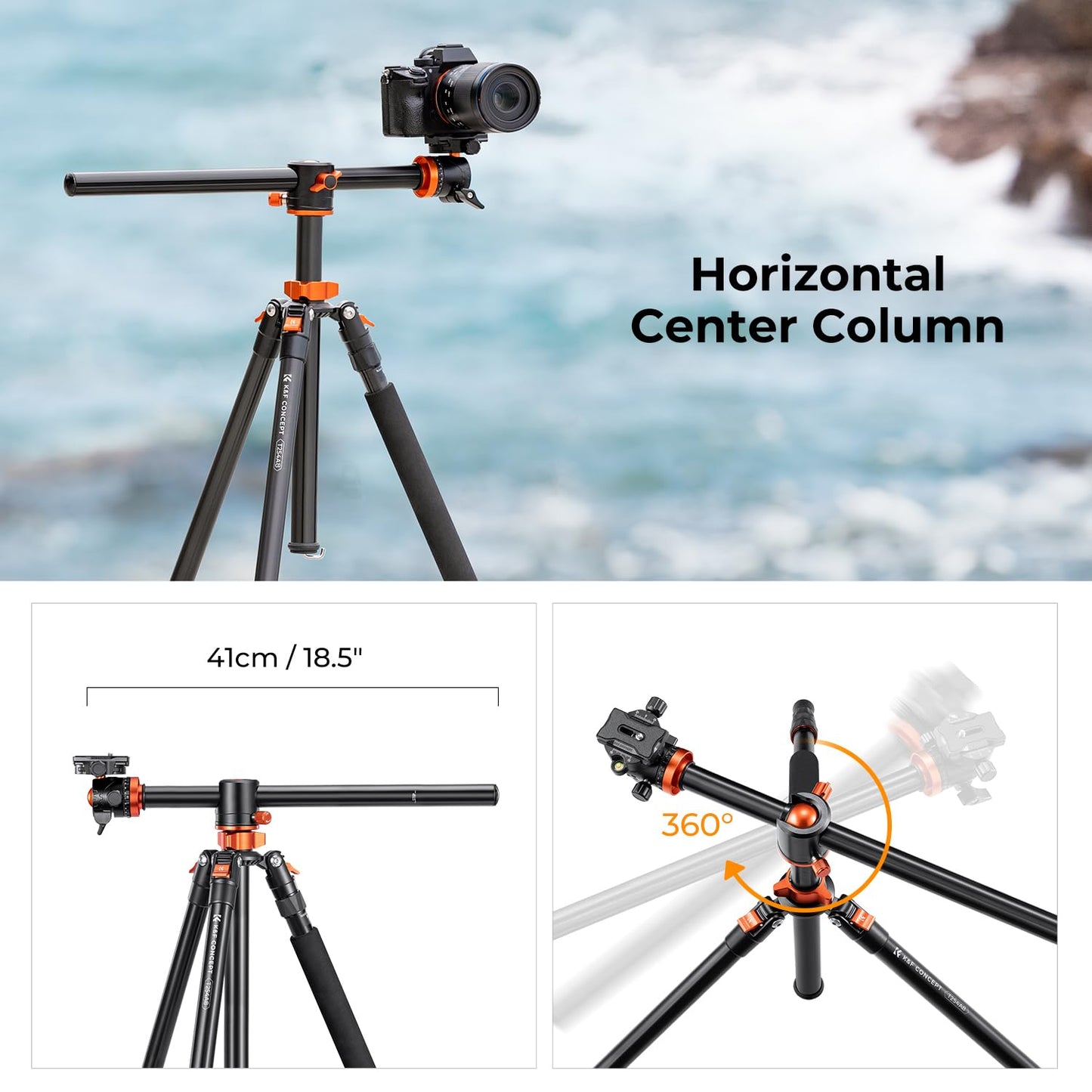 K&F Concept 94 Inch Camera Tripods 4 Section Ultra High Aluminum Professional Detachable Monopod Tripod with 360 Degree Ball Head Quick Release Plate for DSLR SLR Cameras T254A8+BH-28L (SA254T1)