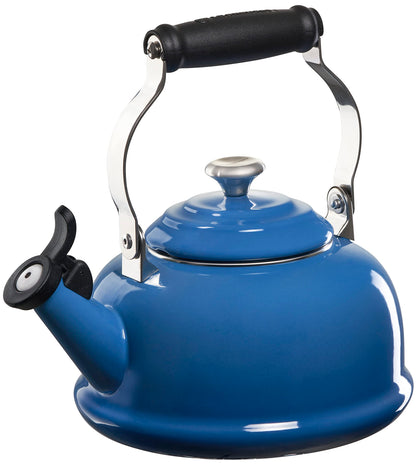 Le Creuset Enamel On Steel Whistling Tea Kettle with Metal Finishes, 1.7 qt., Marseille