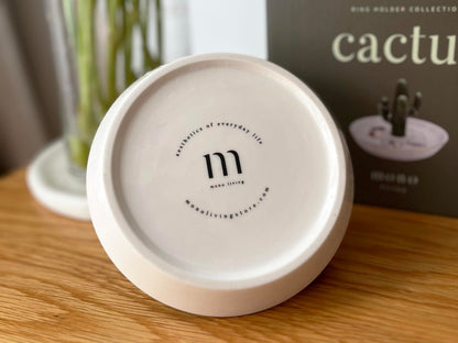 mono living Ceramic Cactus Ring Holder for Jewelry, Ring Dish, Trinket Tray, Cute Hippie Décor for Teen Girl Room, Christmas Thanksgiving Gift for Women
