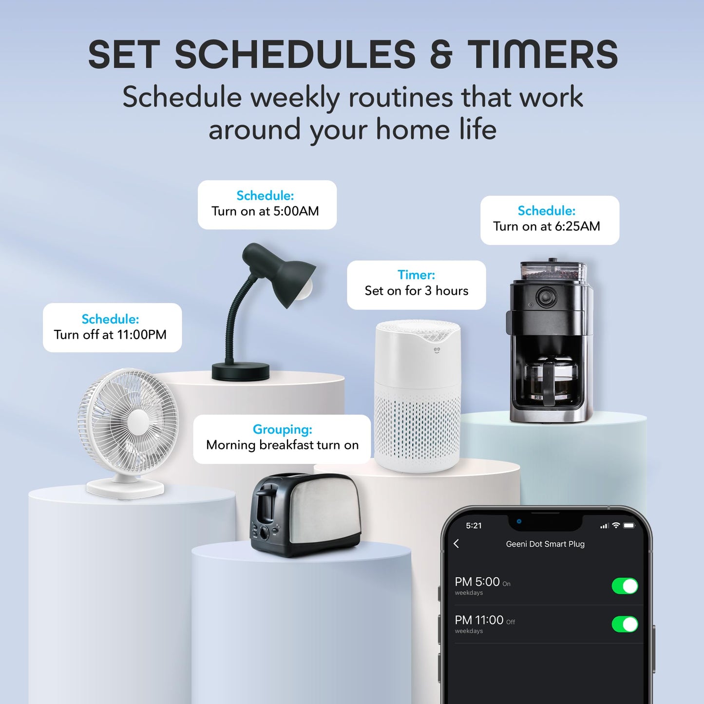 Geeni Dot Smart Plug with 2.4GHz WiFi Connectivity – 2-Pack Compact, Fire-Resistant Smart Outlet Plugs with Schedule & Timer – No Hub Needed, Supports Alexa & Google