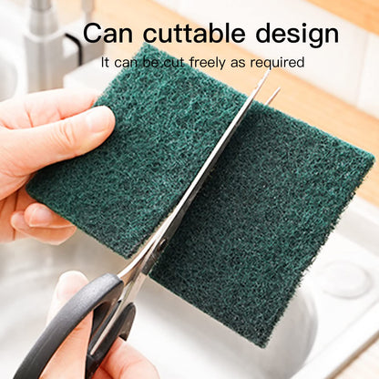GUEICN Heavy Duty Scour Pads Sponge Dish Scrubber Non-Scratch Green Reusable Household Scrub Pads for Kitchen and Dish Cleaning Tool (12Pcs)