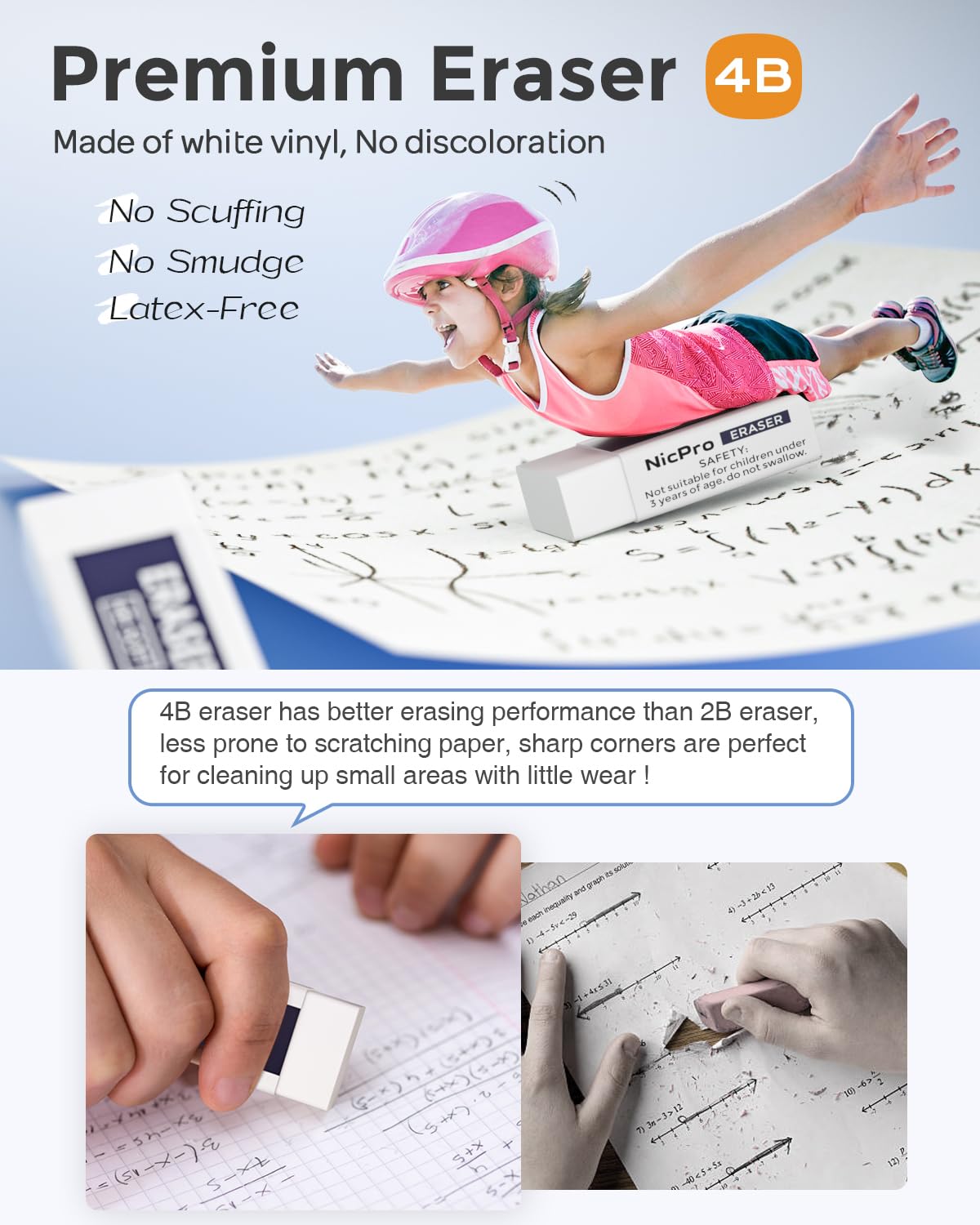 Nicpro 23PCS Pastel Mechanical Pencil 0.5 & 0.7 mm with Case for School, with 12 tubes HB Lead Refills, 3 Erasers, 9 Eraser Refills For Student Writing, Drawing, Sketching, Blue & Pink & White Colors