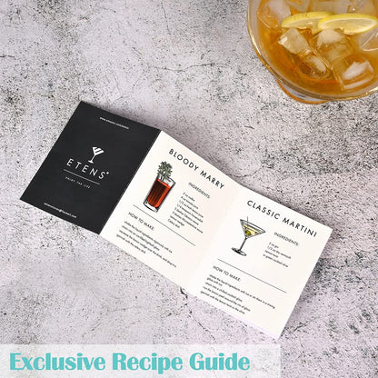 Etens Cocktail Shaker Set & Bar Kit – 24 oz Stainless Steel Drink Mixer Martini Shaker for Bartender – Complete Cocktail Kit w/Strainer, Muddler, Alcohol Mixer Tools