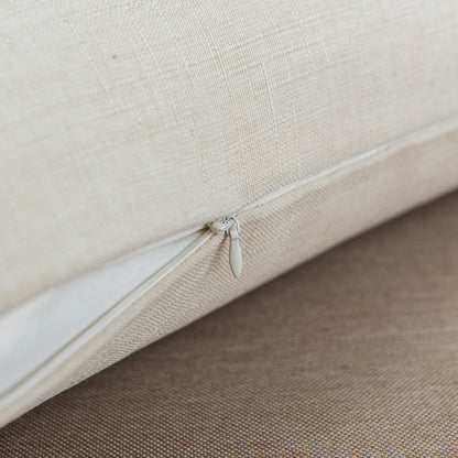 Jeanerlor Home Set of 2 Decoration 12＂x20＂Faux Linen with Bamboo Texture Euro Throw Pillow Sham Cushion Cover for Office/Chair Light Linen