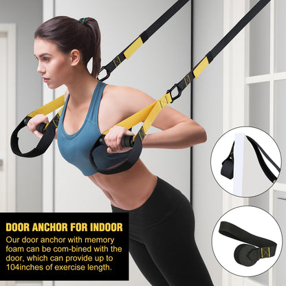 Home Resistance Training Kit | Bodyweight Resistance Bands with Handles, Door Anchor, Heavy Duty Exercise Bands | All-in-One Gym Workout Equipment for Home Fitness