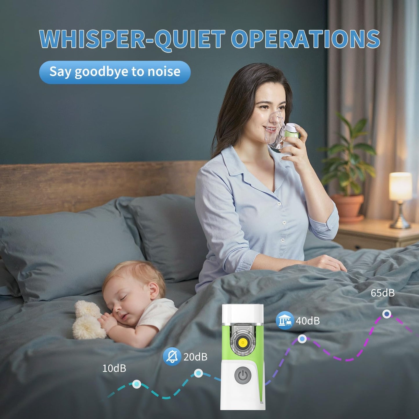 Portable Nebulizer for Adults and Kids,Rechargeable Handheld Mesh Nebulizer Machine, Travel & Home Use, Fast Relief for Breathing Problems, Ultra Quiet Auto-Cleaning