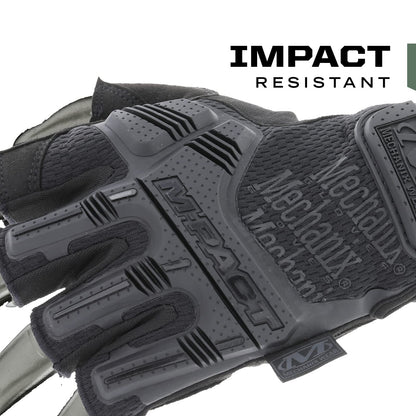 Mechanix Wear M-Pact Fingerless Tactical Impact Resistant Gloves - Impact Protection & Vibration Absorption - Heavy Duty - Machine Washable - Large - Covert Black