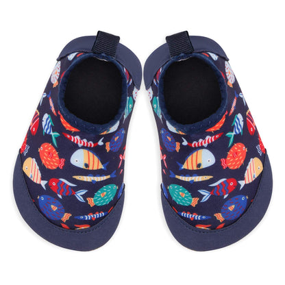 L-RUN Toddler Walking Shoes Barefoot Skin Aqua Socks Navy 0-6 Months=EU15-16