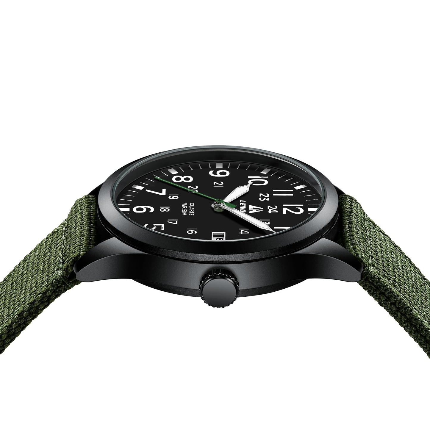 LN LENQIN Mens Watches Unisex Military Sport Nylon Strap Stylish Luminous Fashion Analog Quartz Watch for Men Waterproof Army Tactical Casual Wristwatch