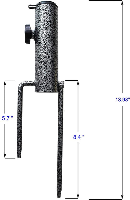 AMMSUN Adjustable Portable Umbrella Base, Upgraded Heavy Duty Metal Holder-Stand-Sand Grass Auger,for Flag, Umbrella, Fishing Rod, Outdoor Park Patio Beach Ground Ideal for Use in Soil, Grass