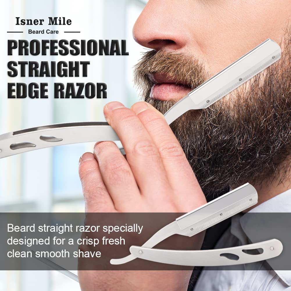 Isner Mile Beard Grooming Kit for Men Care: Trimming Sets with Beard Wash/Shampoo - Oil - Balm - Brush - Comb - Scissors & Storage Bag, Valentines Birthday Fathers Gifts for Dad Men Husband Boyfriend