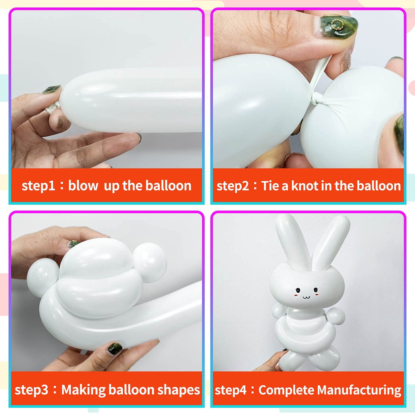 100Pcs clear 260 Balloons Clear Long Skinny Latex Balloon for Animal Ballons, Premium Quality Balloons for Beginners Baloons Making Kid's Carnivals Party Decoartion