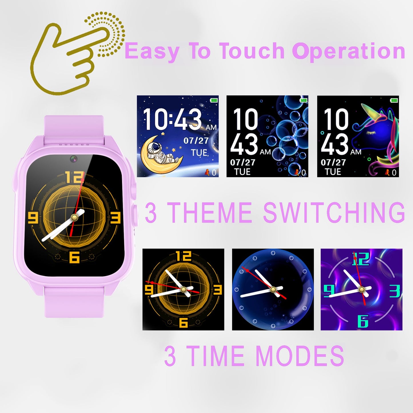 Kids Smart Watch Gift for Girls Age 3-12, 24 Games HD Touch Screen Girls Watch with Camera Video Music Player Pedometer Flashlight 12/24 hr Toys Gifts for 6 7 8 9 10 Year Old Girl Birthday Gift