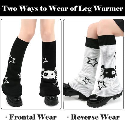 Olreco Leg Warmers Y2K Black Leg Warmers for Women Leg Warmer 80s Gothic Clothes Goth Accessories for Women Leg Warmer Socks