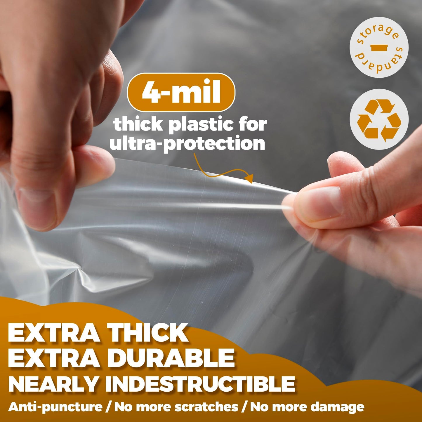 Plastic Furniture Covers for Moving - Heavy-Duty Loveseat Cover for Love Seat, Bench and Large Items, Clear Bags for Renovation, Wrap or Storage - Extra Large Bag Open Size 68 x 42 x 62 Inch