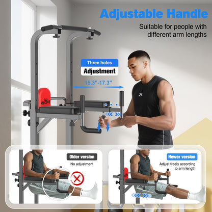 RELIFE REBUILD YOUR LIFE Power Tower Pull Up Bar Station Workout Dip Station for Home Gym Strength Training Fitness Equipment