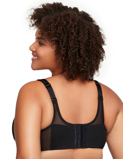 Glamorise Full Figure Plus Size MagicLift Seamless Sports Bra Wirefree #1006 Black