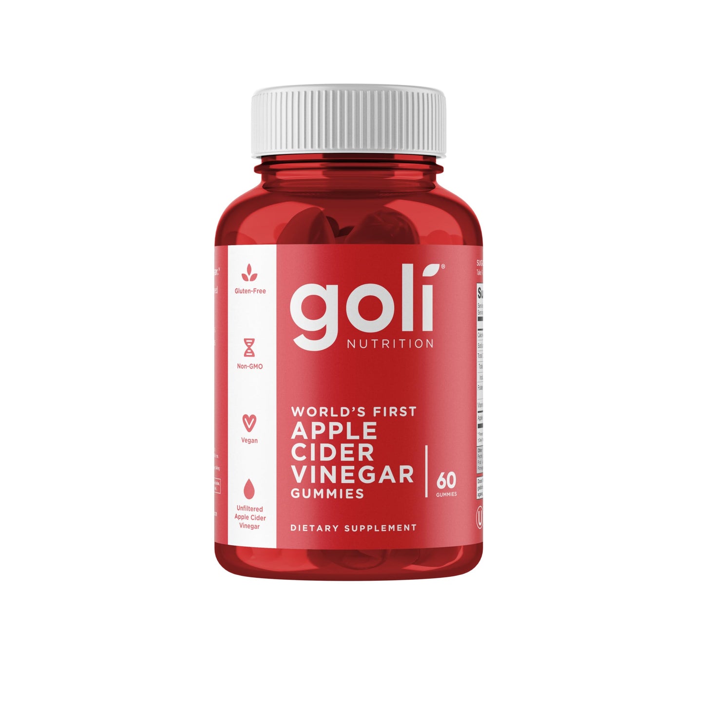 Goli Apple Cider Vinegar Gummy Vitamins - 60 Count - Vitamin B12, Gelatin-Free, Gluten-Free, Vegan & Non-GMO