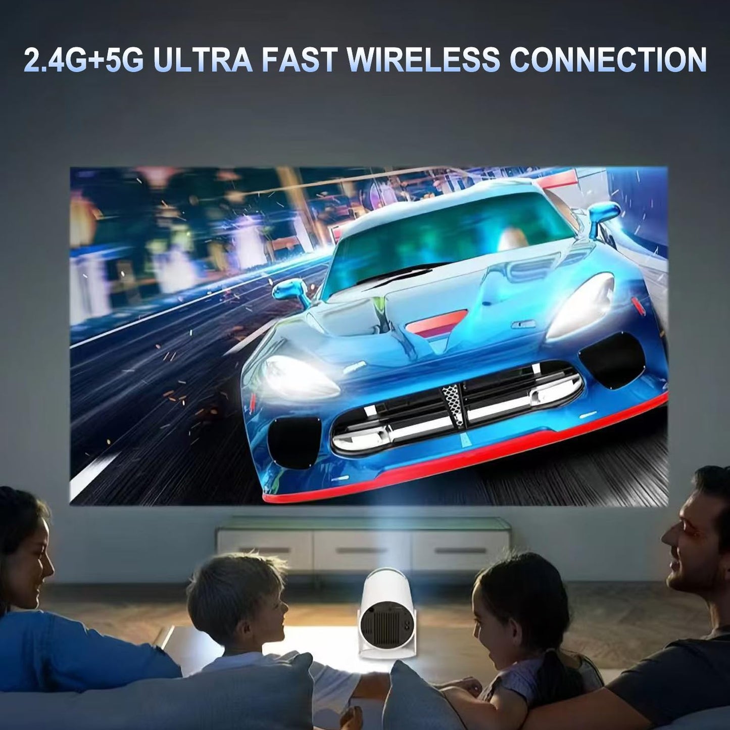 Mini Portable Projector 4K WiFi 6 BT 5.2 Upgraded Portable Projector Full HD Supported for Phone /PC /TV /HDMI /PS5 /Laptop Auto Keystone Home Theater 180° Rotation [Built-in App]