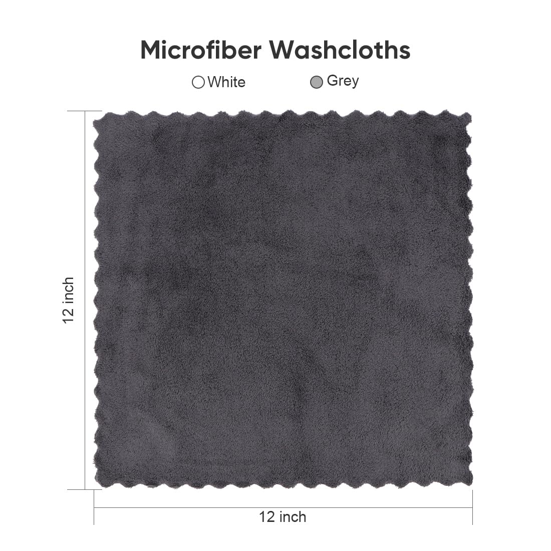 Orighty Washcloths 48 Pack, Ultra Soft Face Cloths 12 x 12 inch, Absorbent & Quick Drying Coral Velvet Washcloth Bulk, Multi-Purpose Face Cloth for Household, Cleansing and Sport (Grey)