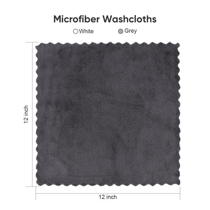 Orighty Washcloths 48 Pack, Ultra Soft Face Cloths 12 x 12 inch, Absorbent & Quick Drying Coral Velvet Washcloth Bulk, Multi-Purpose Face Cloth for Household, Cleansing and Sport (Grey)