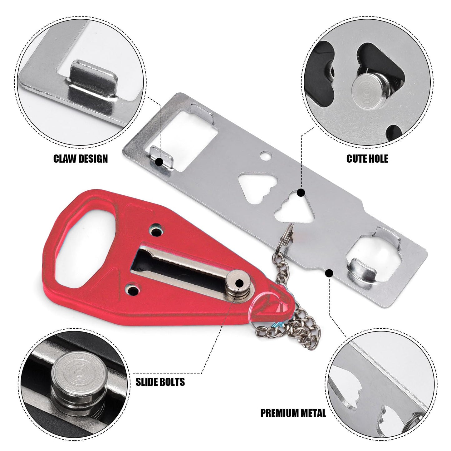 Portable Door Lock for Travel, Door Lock Self-Defense Security Device for Home, Apartment, Hotel, Living Motel, School Dorm, House for Open Inwards Door