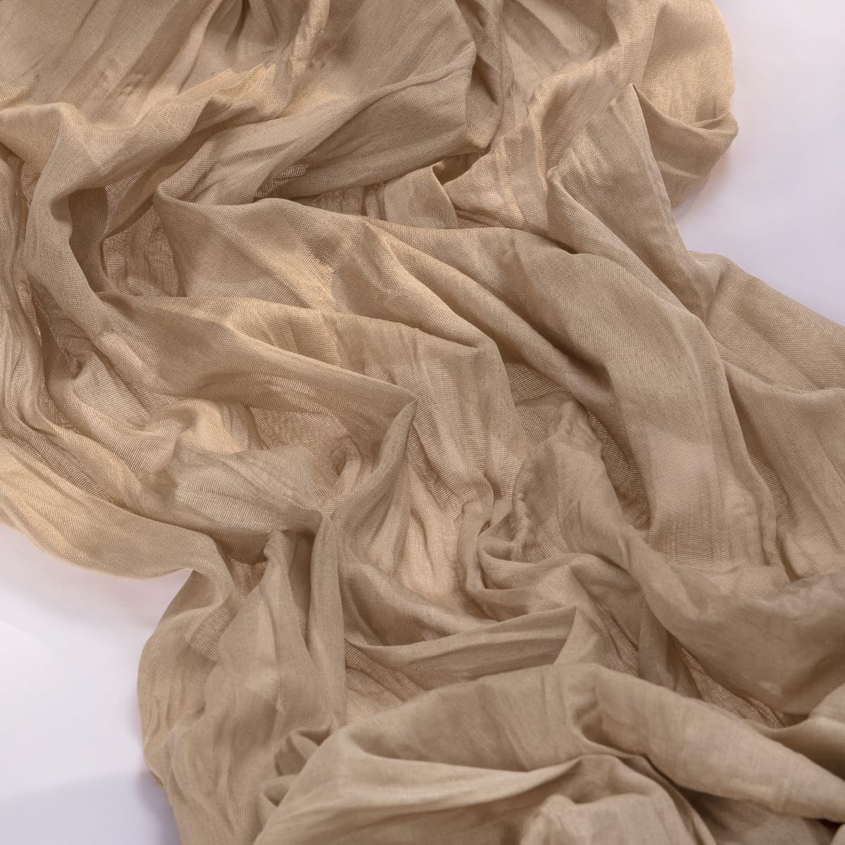 MLMC Nude Cheesecloth Table Runner Extra Long 13.3ft Boho Neutral Taupe Cheese Cloth Table Runner Extra Long Fall Decor 35 x 160 inches for Bridal Shower Party Outdoor Events Decor