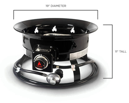 Outland Living Portable Propane Fire Pit, 19-inch, 58,000 BTU with Fire Pit Cover & Carry Kit, Smokeless Gas Firebowl | Perfect for Camping, Patio, Backyard, Tailgating, Deck, RV| Black 893 Deluxe