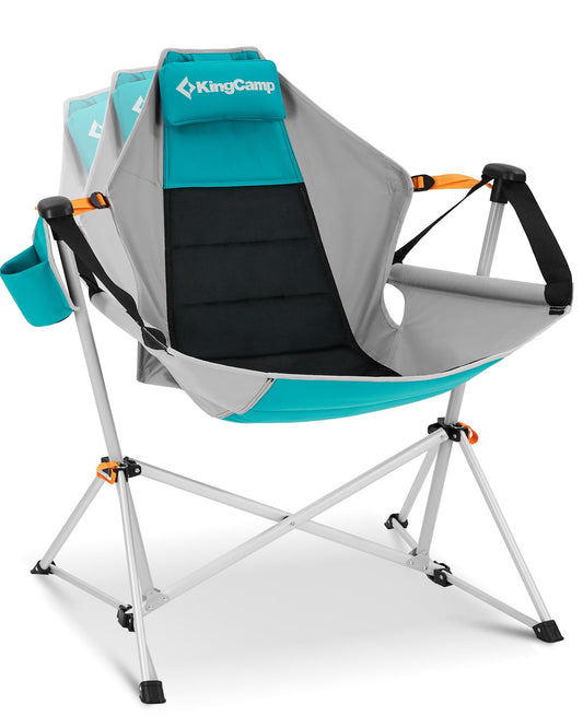 KingCamp Hammock Camping Chair, Swinging Portable Folding Camp Chairs for Adults Max 400lbs Heavy Duty Foldable Oversized Rocker with Aluminum Alloy Frame Cup Holder for Outdoor Beach Patio Sport