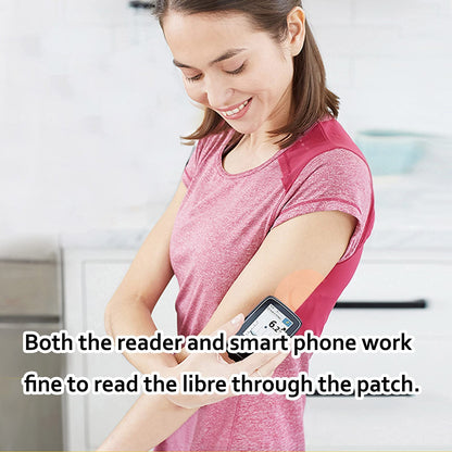 HONYOU Libre 2 Sensor Covers & Lingo CGM Waterproof & Sweat-Proof Adhesive for 14 Days, Pre-Cut Flexible Tape Without Hole, Freestyle & Medtronic Guardian Glucose Monitor Patches, 30 Pack, Tan